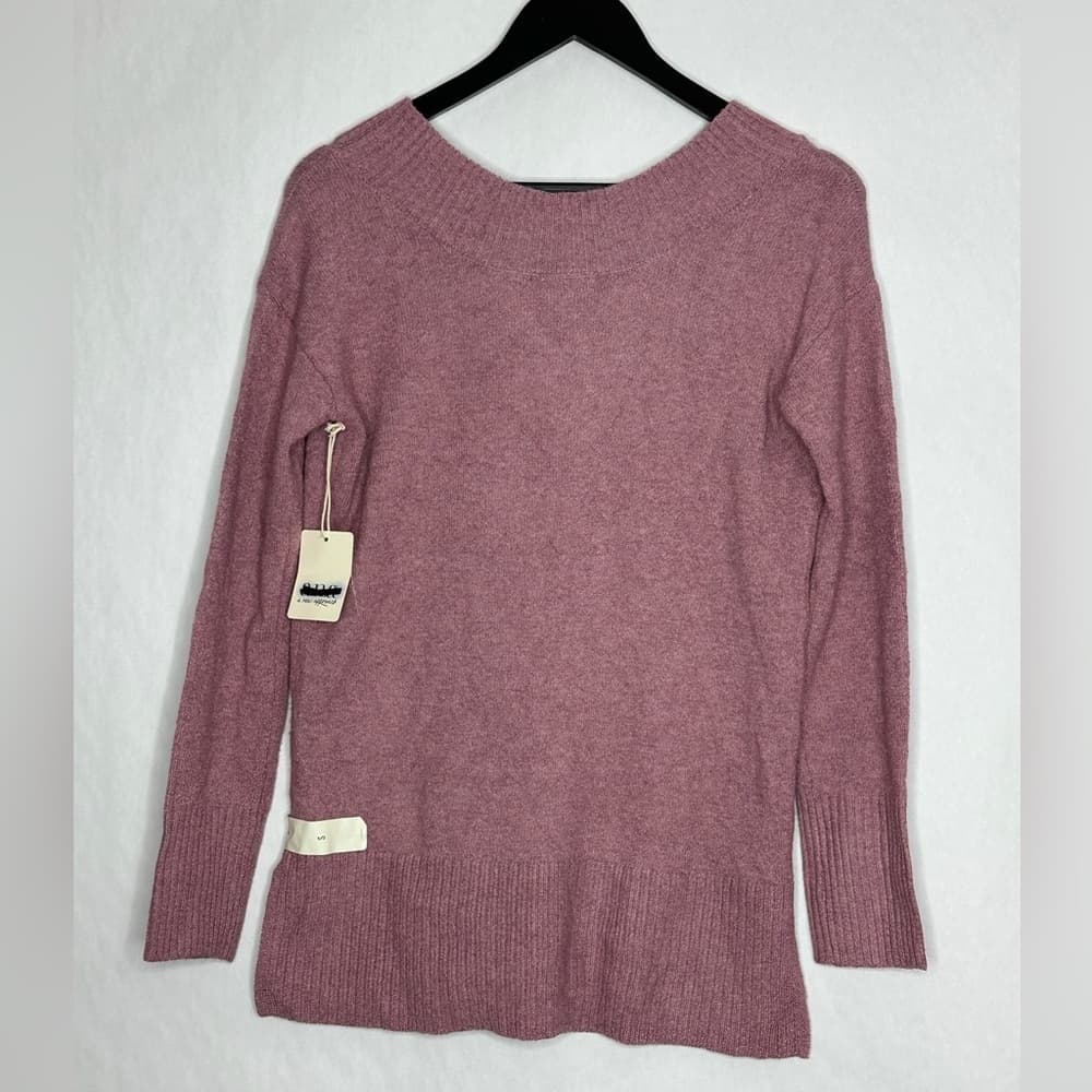 NWT a.n.a V-Neck Knit Sweater Western Rose Pink Long Sleeve Size Small Softgirl - Thumbnail 3