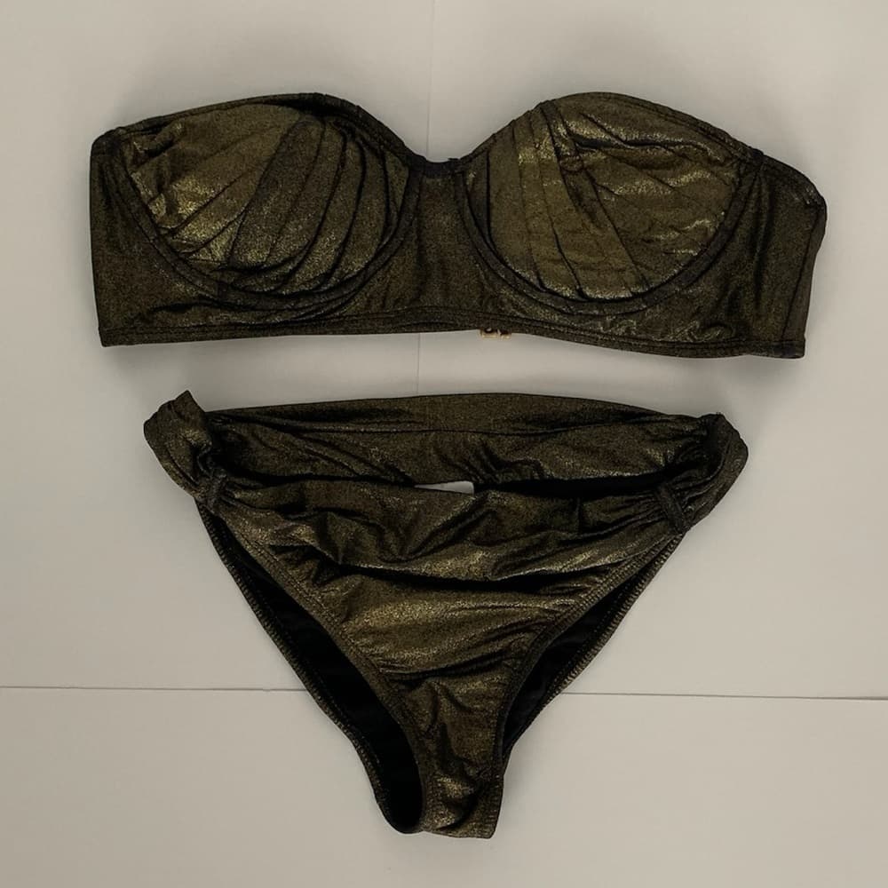 Zac Posen for Target Metallic Gold Bikini Set - Top Size XL / Bottom Size M - Thumbnail 5