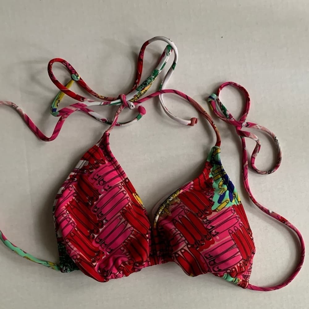 Zac Posen for Target Multi Colored Safety Pin Bikini XL Top Medium Bottom - Thumbnail 8