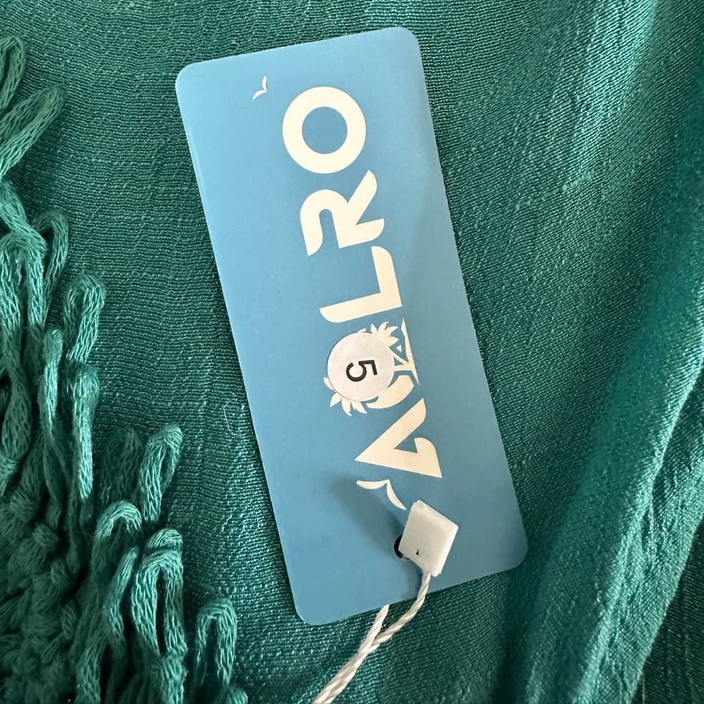Aolro Teal Crochet Pom Pom Swim Coverup / Dress Size Small Resortcore Fringe - Thumbnail 7