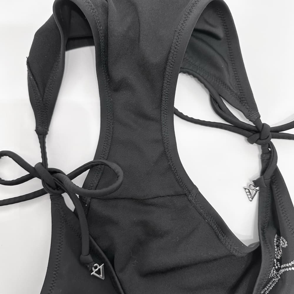 Victoria’s Secret Vintage Y2K Skull Rhinestone Black Bikini Set Size Large - Thumbnail 10