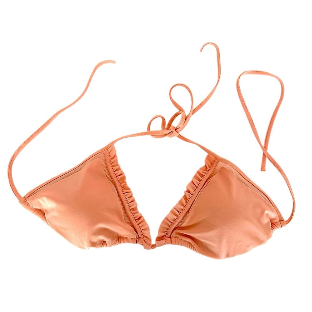 Victoria’s Secret Ruffle Trim Peach String Tie Y2K Bikini Set – Size Large - Thumbnail 2