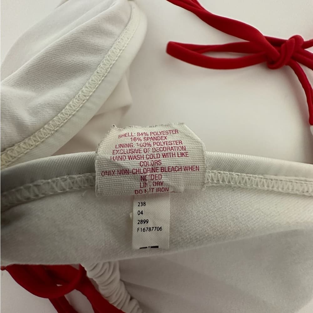 Xhilaration Tattoo Bikini Heart Black White Striped Red Bikini Top XL Bottom L - Thumbnail 3