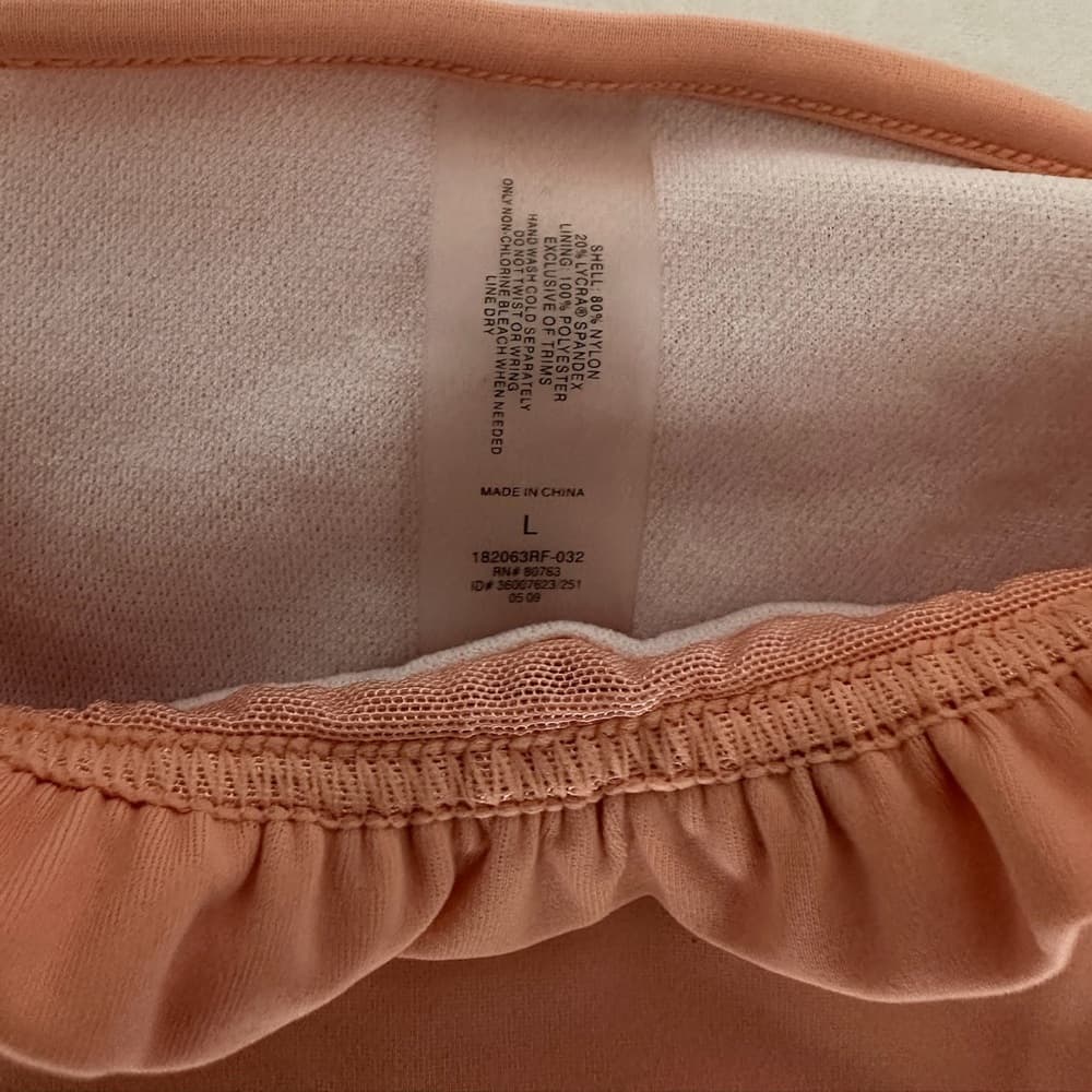 Victoria’s Secret Ruffle Trim Peach String Tie Y2K Bikini Set – Size Large - Thumbnail 5