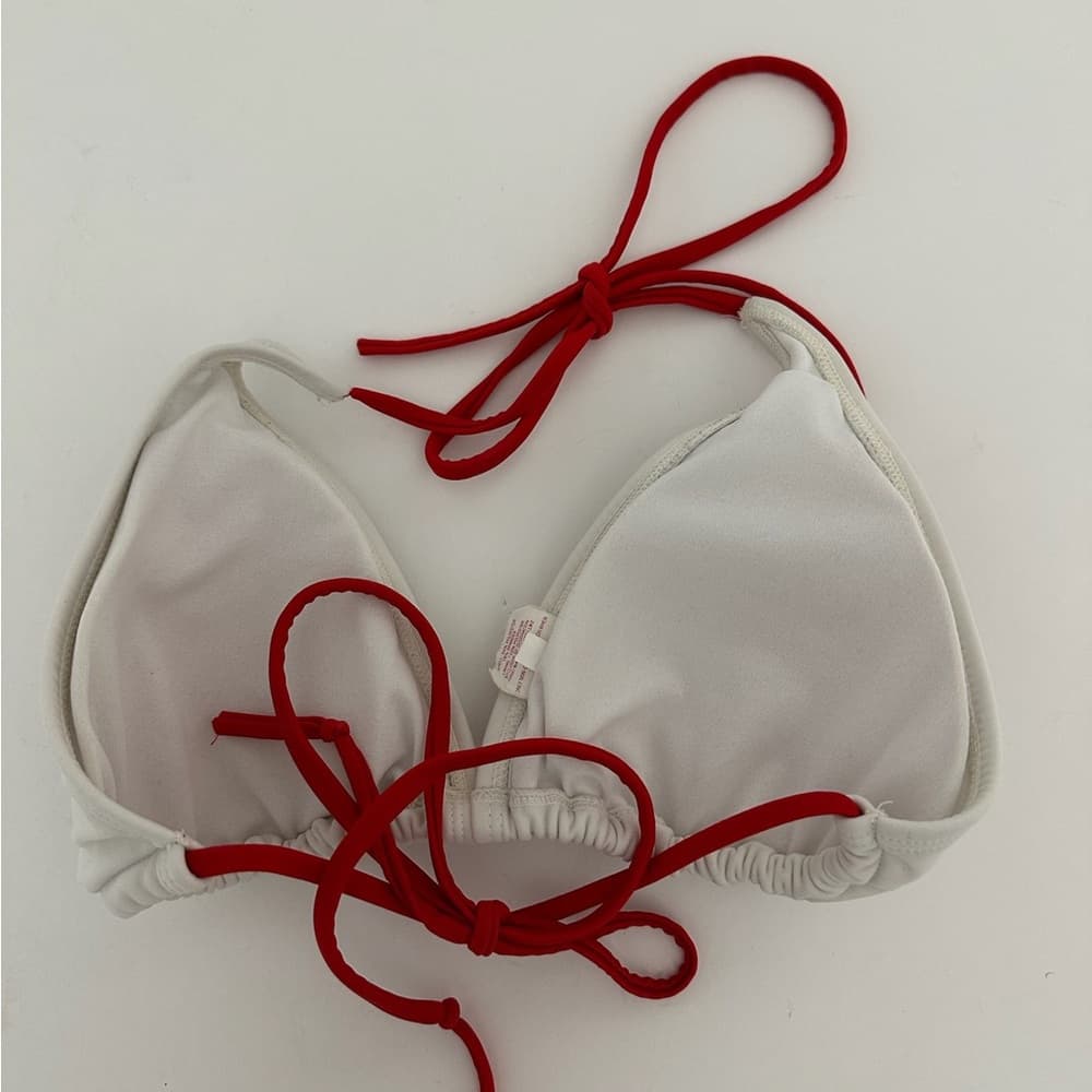 Xhilaration Tattoo Bikini Heart Black White Striped Red Bikini Top XL Bottom L - Thumbnail 2