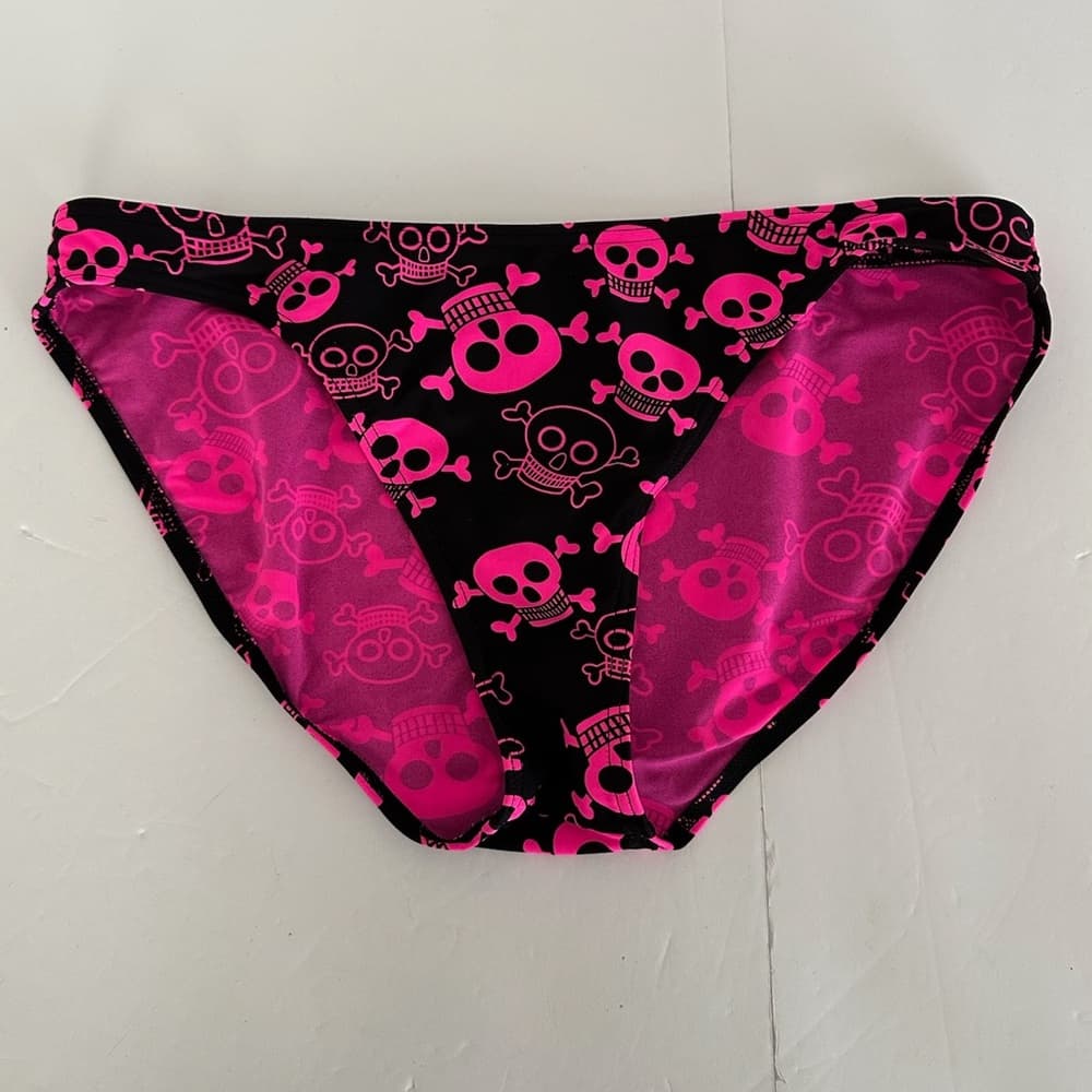 Kaligirlz x Hot Topic Y2K Pink Black Skull Print Bikini Set Size Large Rare Swim - Thumbnail 3