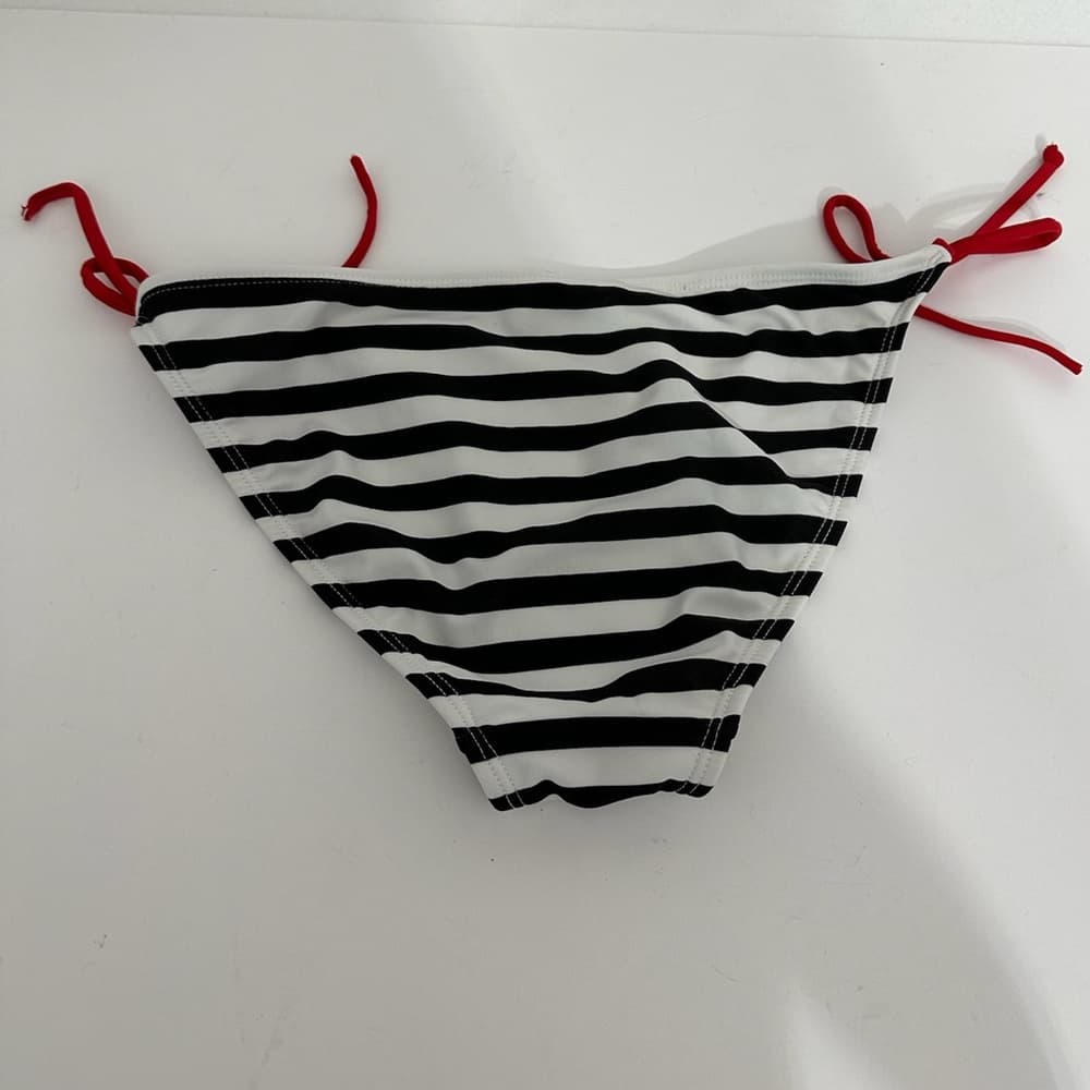 Xhilaration Tattoo Bikini Heart Black White Striped Red Bikini Top XL Bottom L - Thumbnail 11