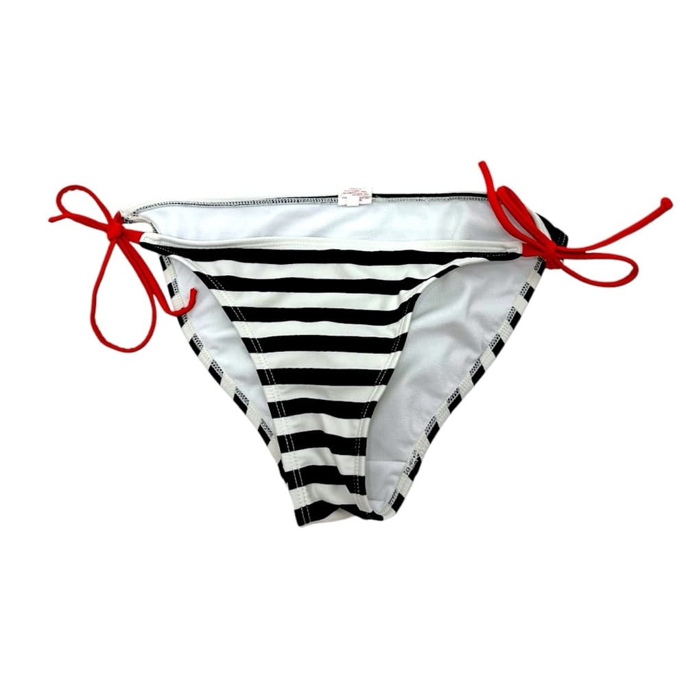 Xhilaration Tattoo Bikini Heart Black White Striped Red Bikini Top XL Bottom L - Thumbnail 14
