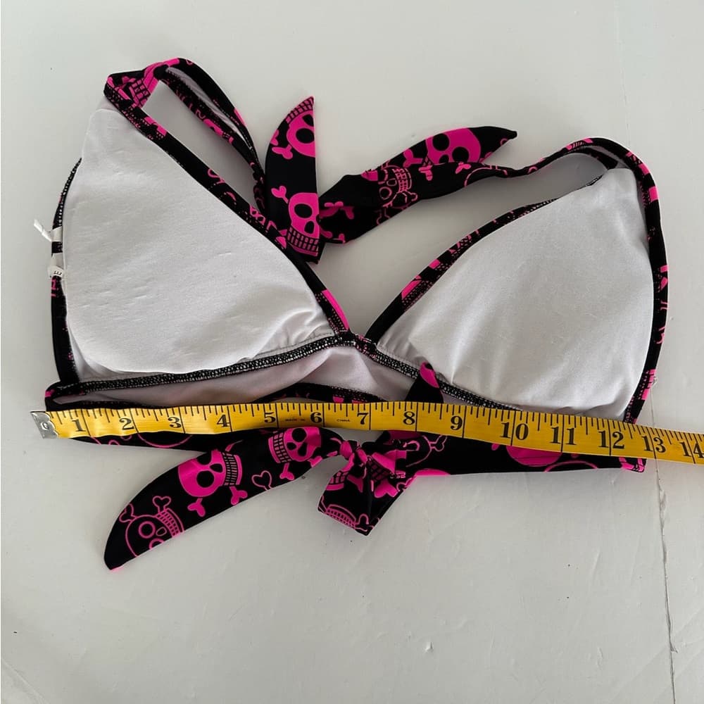 Kaligirlz x Hot Topic Y2K Pink Black Skull Print Bikini Set Size Large Rare Swim - Thumbnail 12