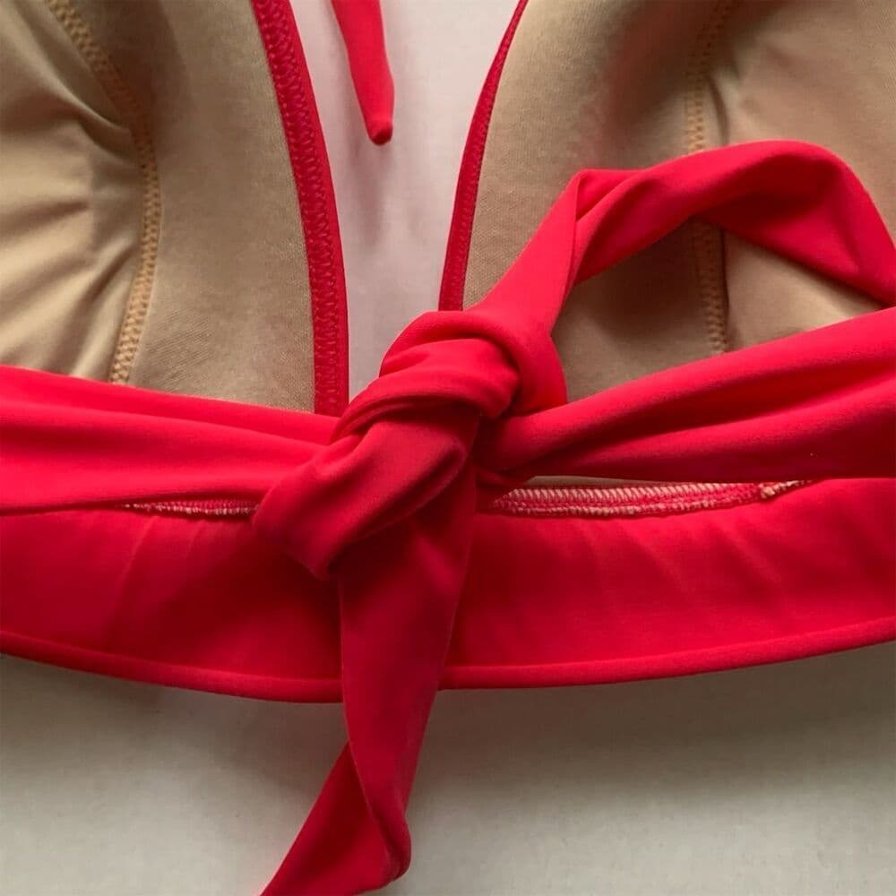 Victoria’s Secret Molded Padded Bikini Halter Tie Neck Top Only Size X-Large - Thumbnail 3