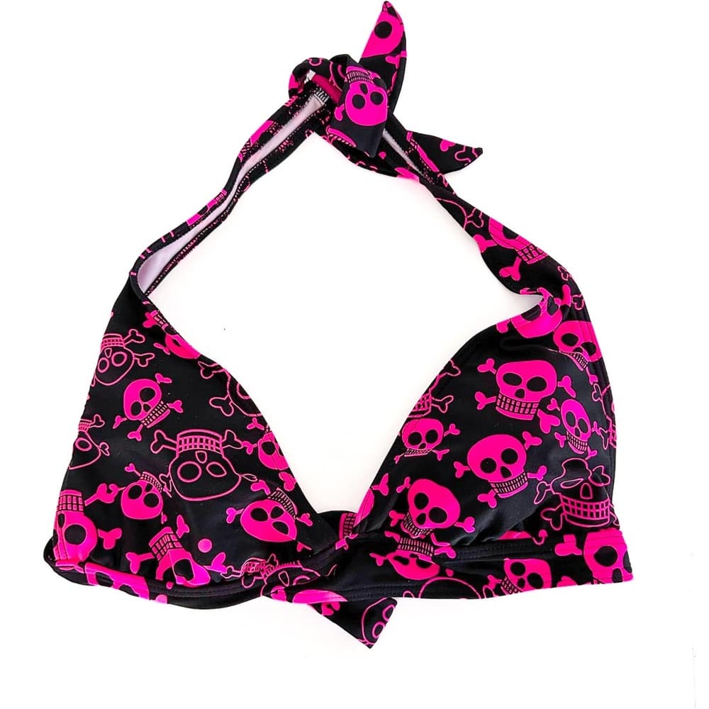 Kaligirlz x Hot Topic Y2K Pink Black Skull Print Bikini Set Size Large Rare Swim - Thumbnail 9