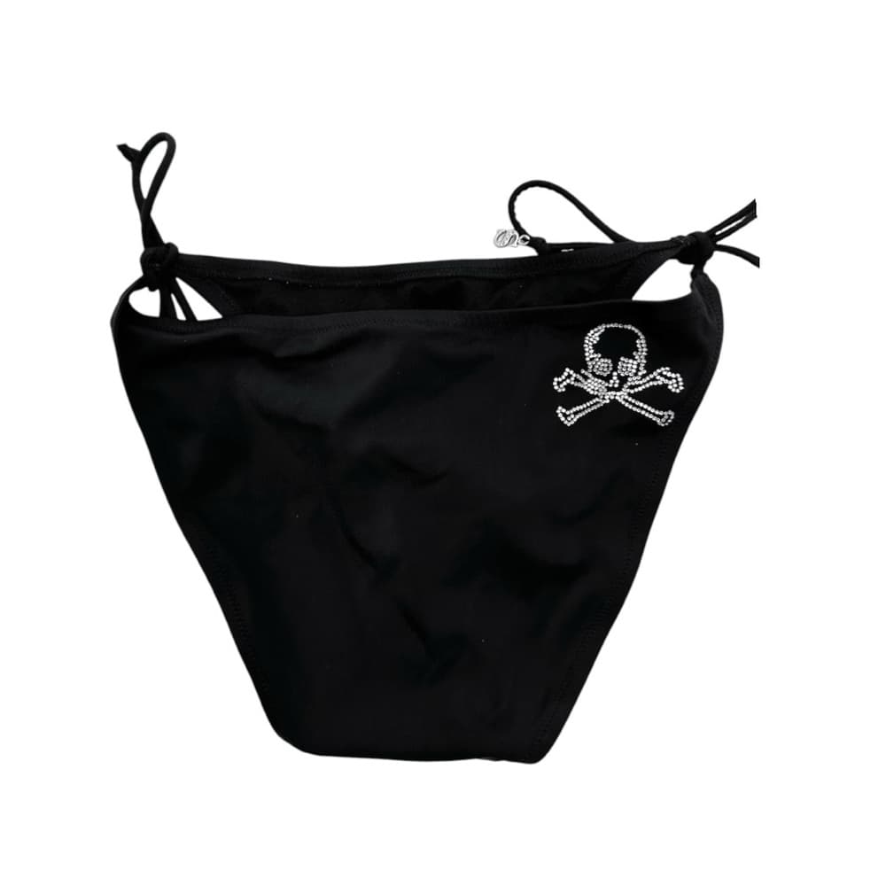 Victoria’s Secret Vintage Y2K Skull Rhinestone Black Bikini Set Size Large - Thumbnail 6