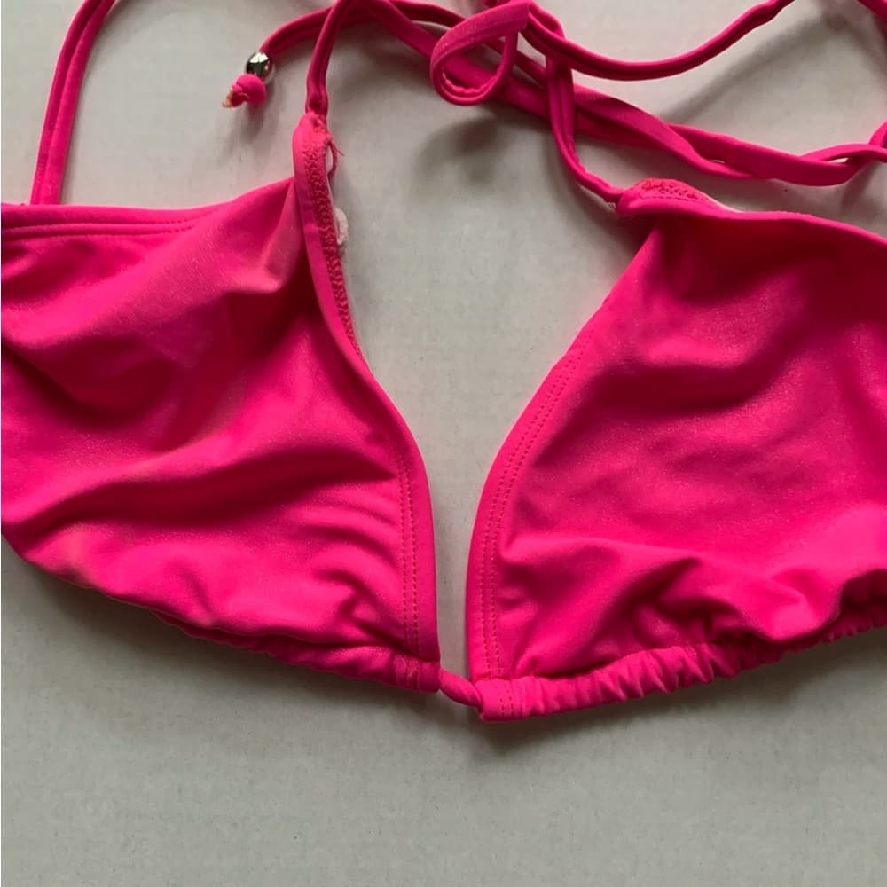 Hot Pink String Bikini Top Only - Thumbnail 5