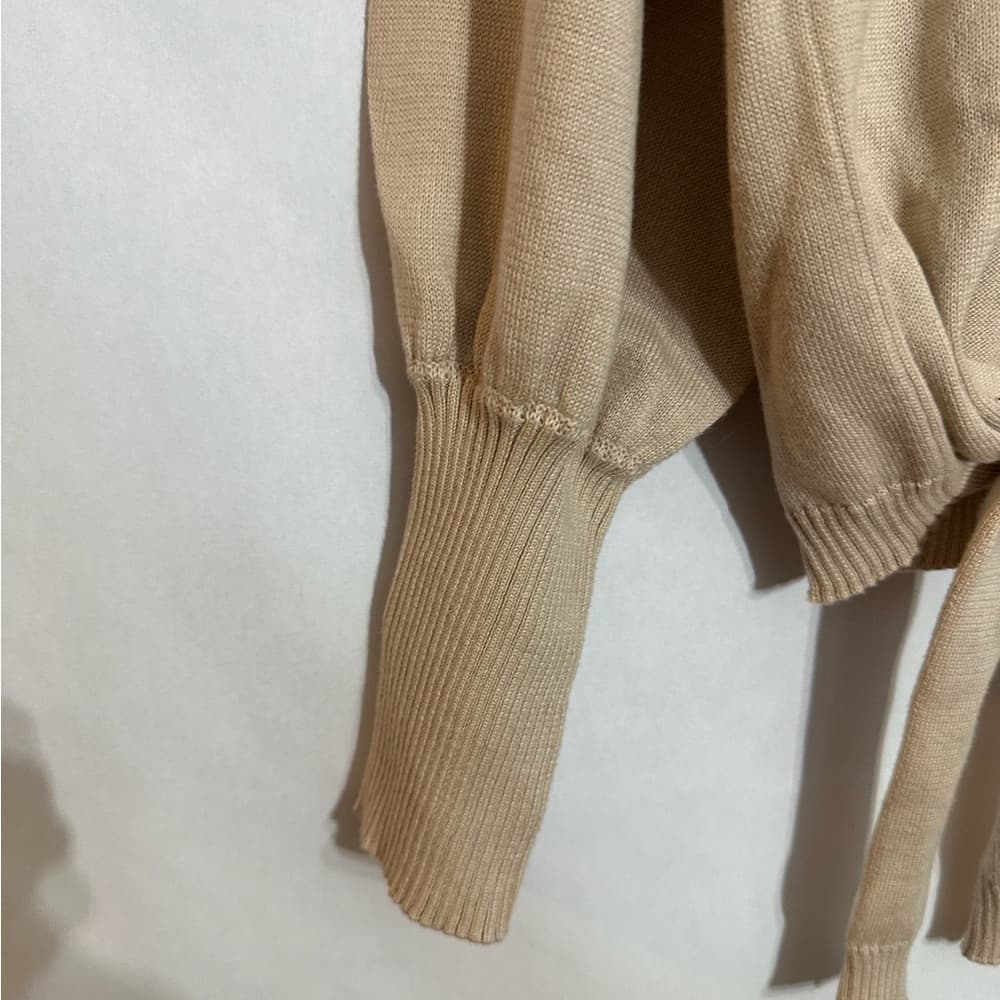 TART Tie Front Knit Pullover Sweater Cozy Neutral Cotton Size Small Minimalist - Thumbnail 9