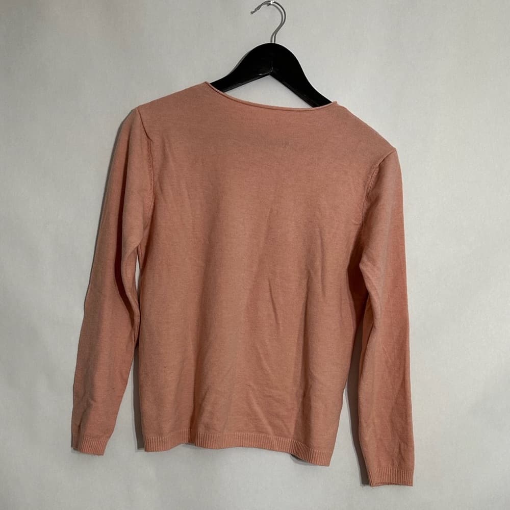 Vintage Peach Pink Asymmetrical Button Cardigan Pinup Sweater See Measurements - Thumbnail 4