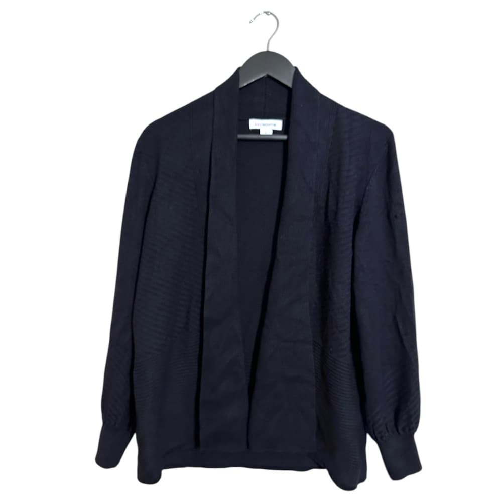 NWT Liz Claiborne Navy Open Front Textured Cardigan Sweater Size Large SEE NOTE - Thumbnail 11