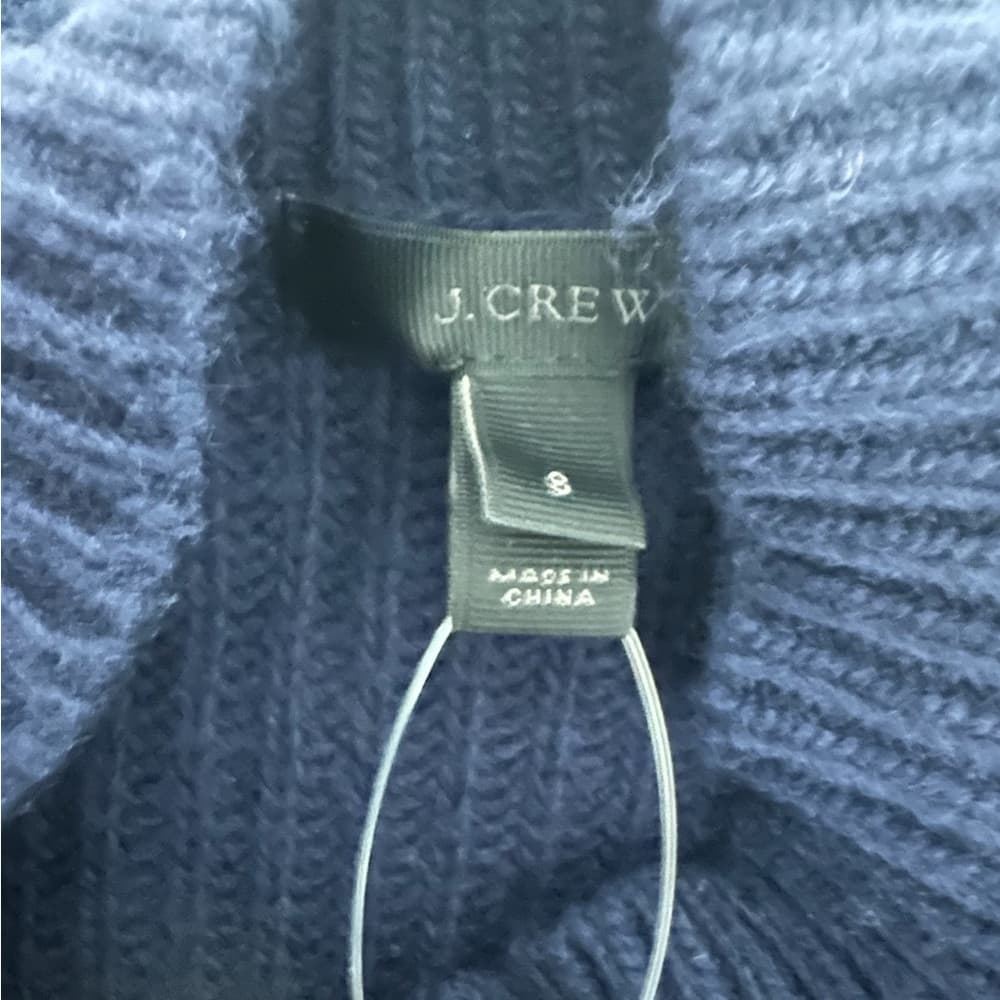 NWT J.Crew Navy Beaded Mock Neck Ribbed Sweater Women’s Size Small Holiday Party - Thumbnail 7