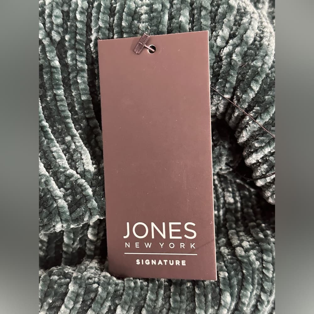NWT Jones New York Chenille Turtleneck Sweater Pine Cozy Knit Pullover Large - Thumbnail 2