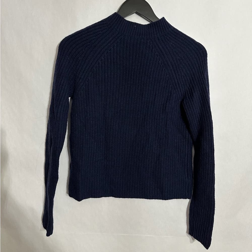 NWT J.Crew Navy Beaded Mock Neck Ribbed Sweater Women’s Size Small Holiday Party - Thumbnail 4