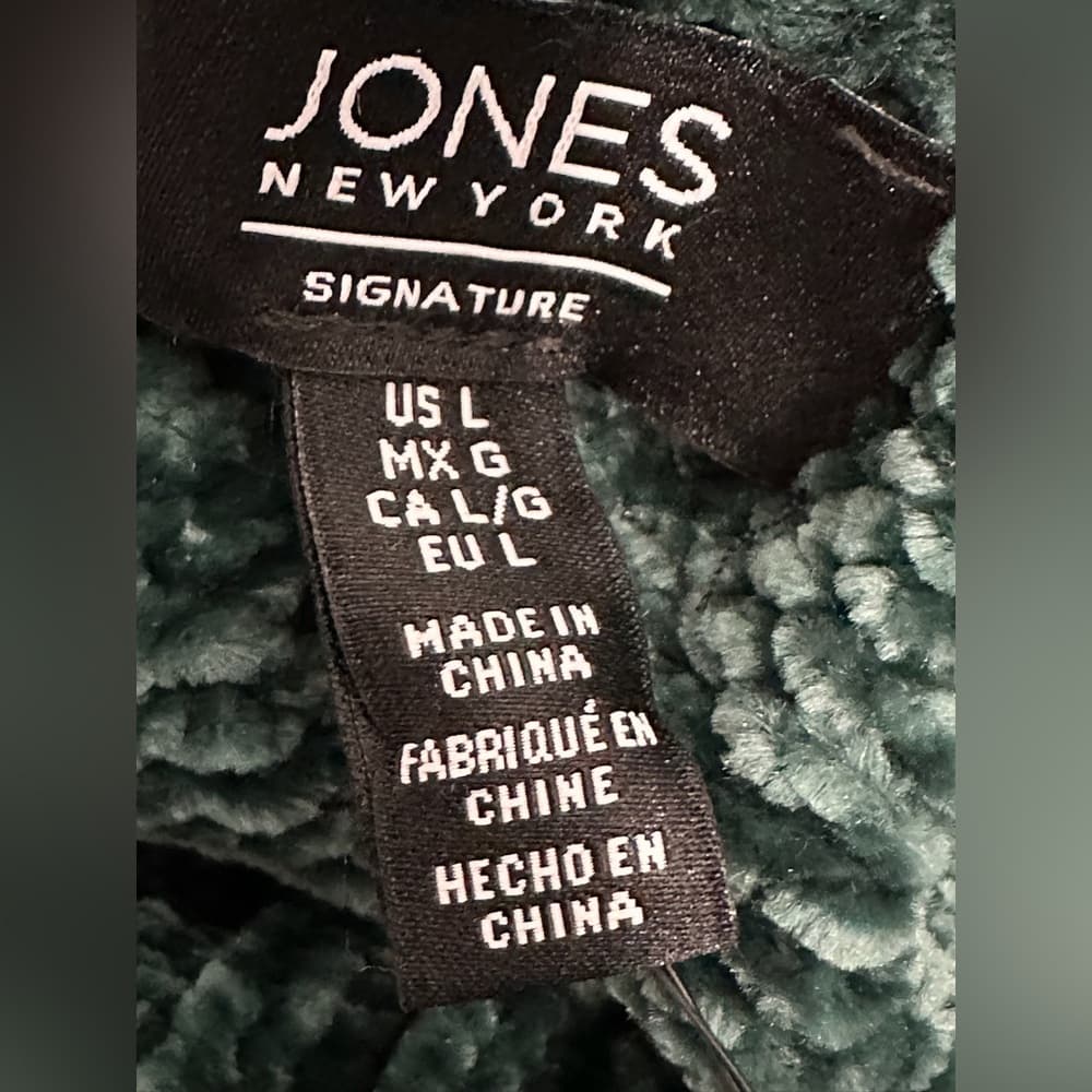NWT Jones New York Chenille Turtleneck Sweater Pine Cozy Knit Pullover Large - Thumbnail 5