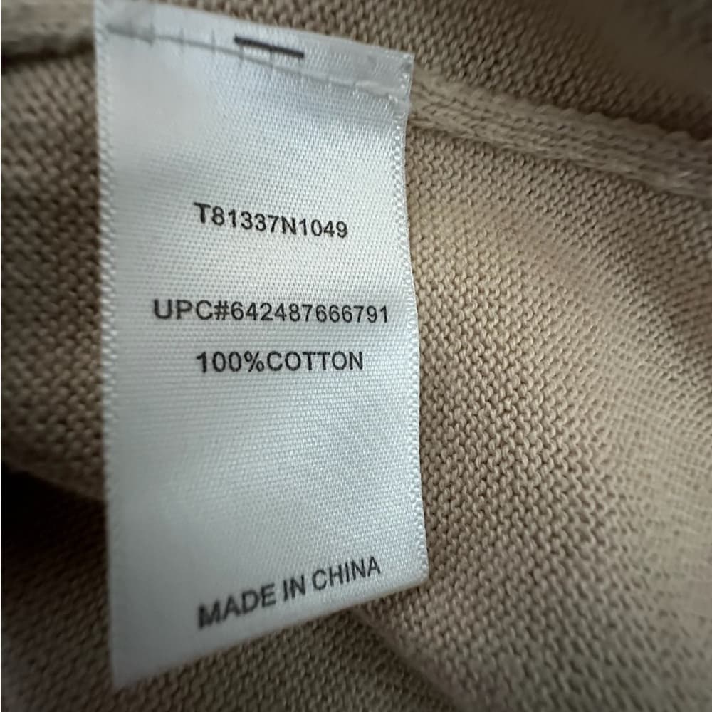 TART Tie Front Knit Pullover Sweater Cozy Neutral Cotton Size Small Minimalist - Thumbnail 3