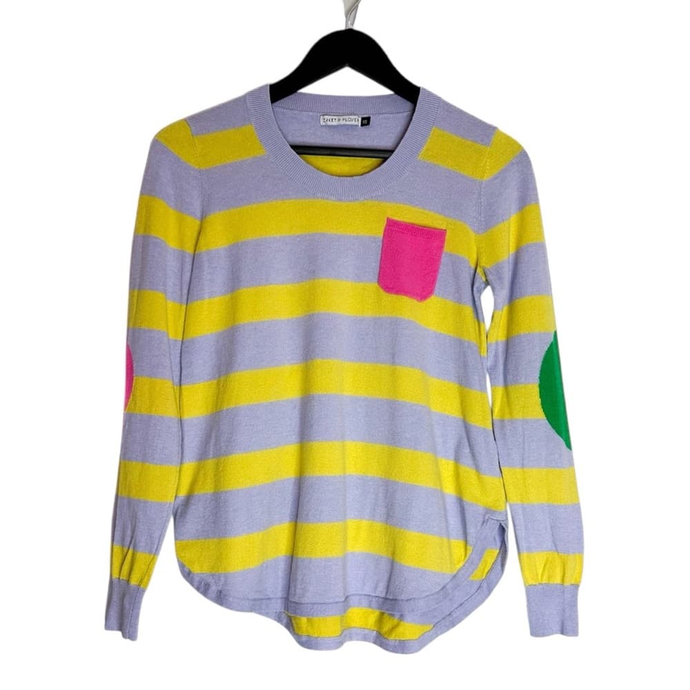 Zaket & Plover Revolve Pocket Pullover Striped Colorblock Knit Sweater Size XS - Thumbnail 10