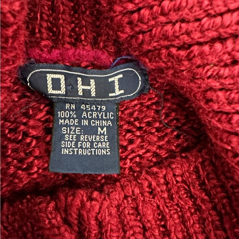 DHI Fair Isle Vintage Sweater Mockneck Size Medium 90s Art Teacher Viral TikTok - Thumbnail 2