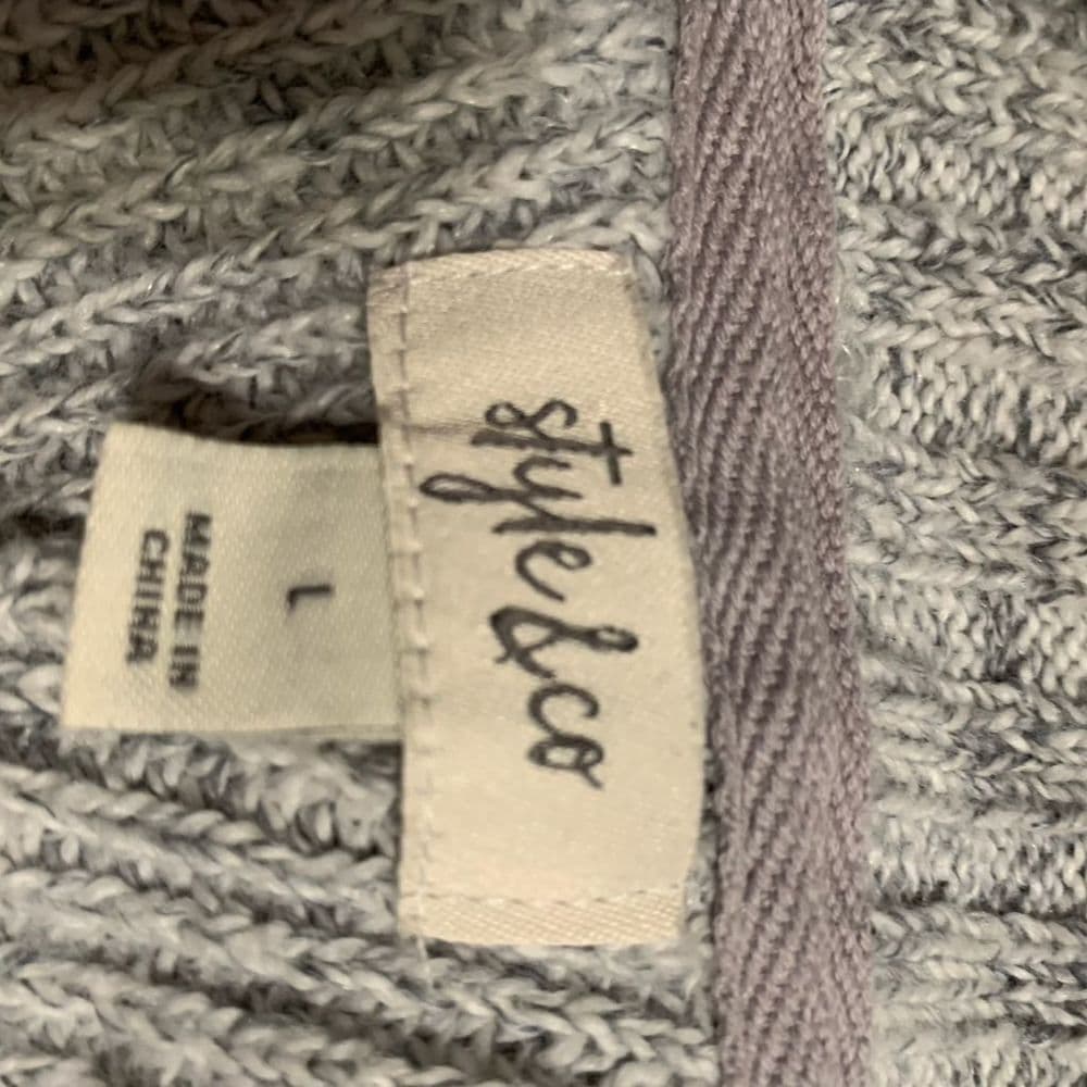 Style & Co Women's Gray Cardigan Long Sleeve Sweater Size Large - Thumbnail 3