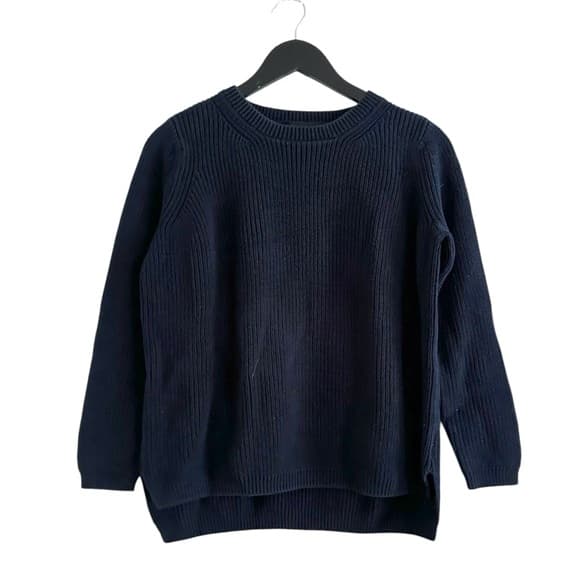 525 America Navy Blue Cotton Knit Sweater Size X-Small - Thumbnail 7