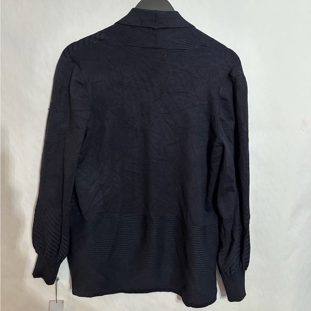 NWT Liz Claiborne Navy Open Front Textured Cardigan Sweater Size Large SEE NOTE - Thumbnail 4