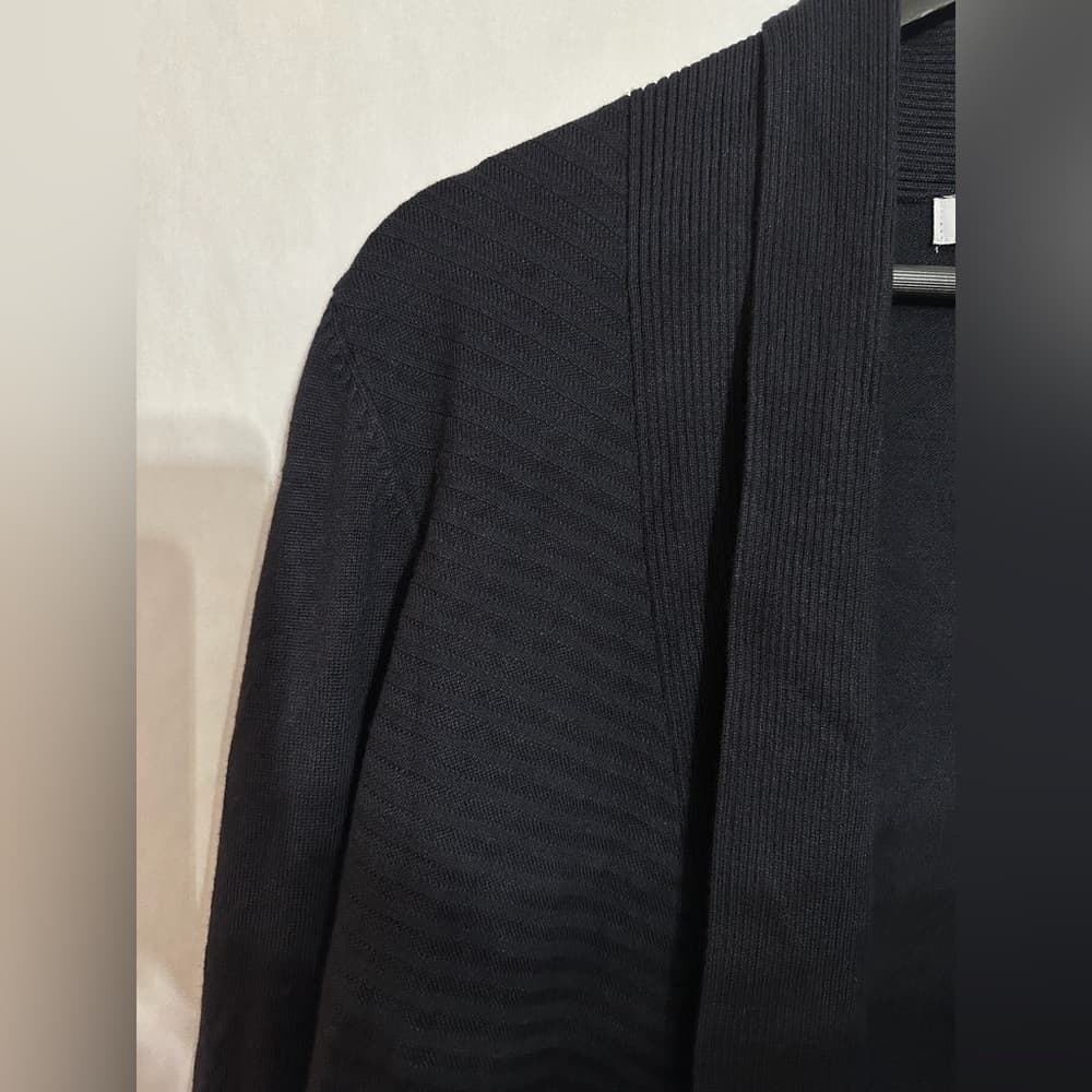 NWT Liz Claiborne Navy Open Front Textured Cardigan Sweater Size Large SEE NOTE - Thumbnail 3