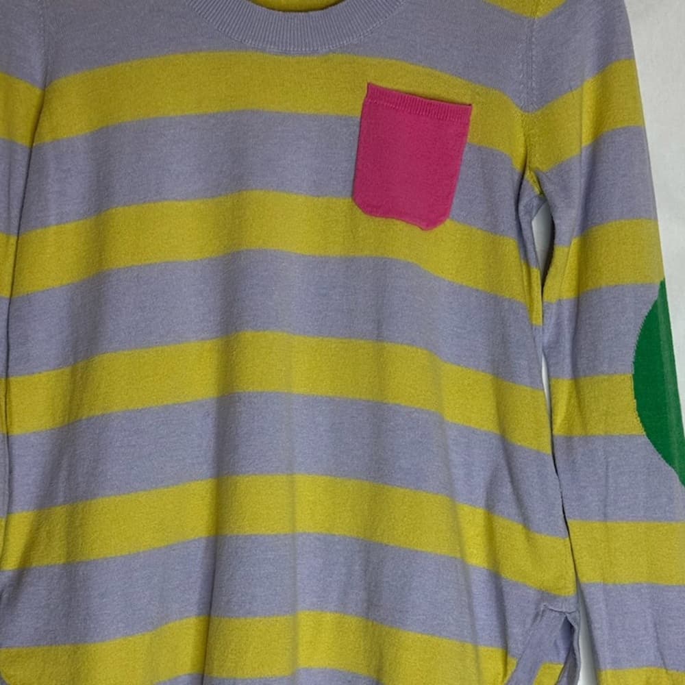 Zaket & Plover Revolve Pocket Pullover Striped Colorblock Knit Sweater Size XS - Thumbnail 7