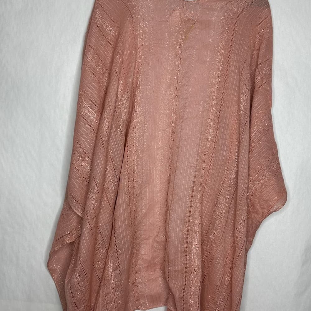 Sole Society Pink Rose Shimmer Open Front Draped Cardigan One Size SEE NOTES - Thumbnail 5