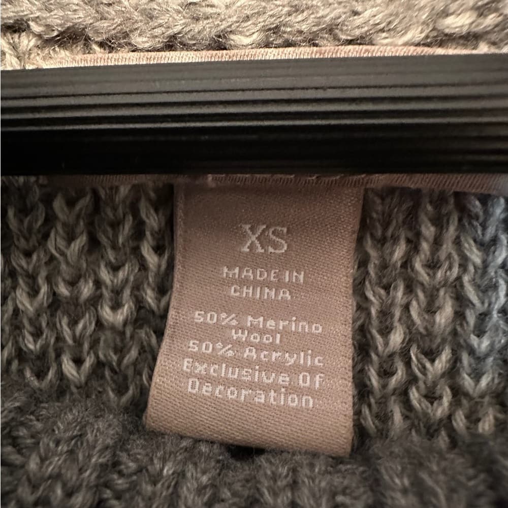 Banana Republic Sweater High Shawl Collar Italian Merino Wool Blend Size XS - Thumbnail 3