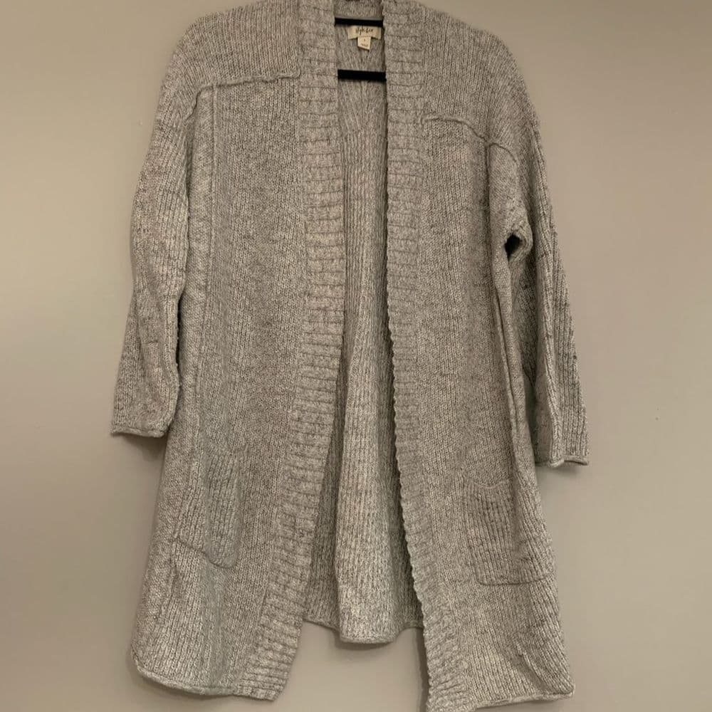 Style & Co Women's Gray Cardigan Long Sleeve Sweater Size Large - Thumbnail 2
