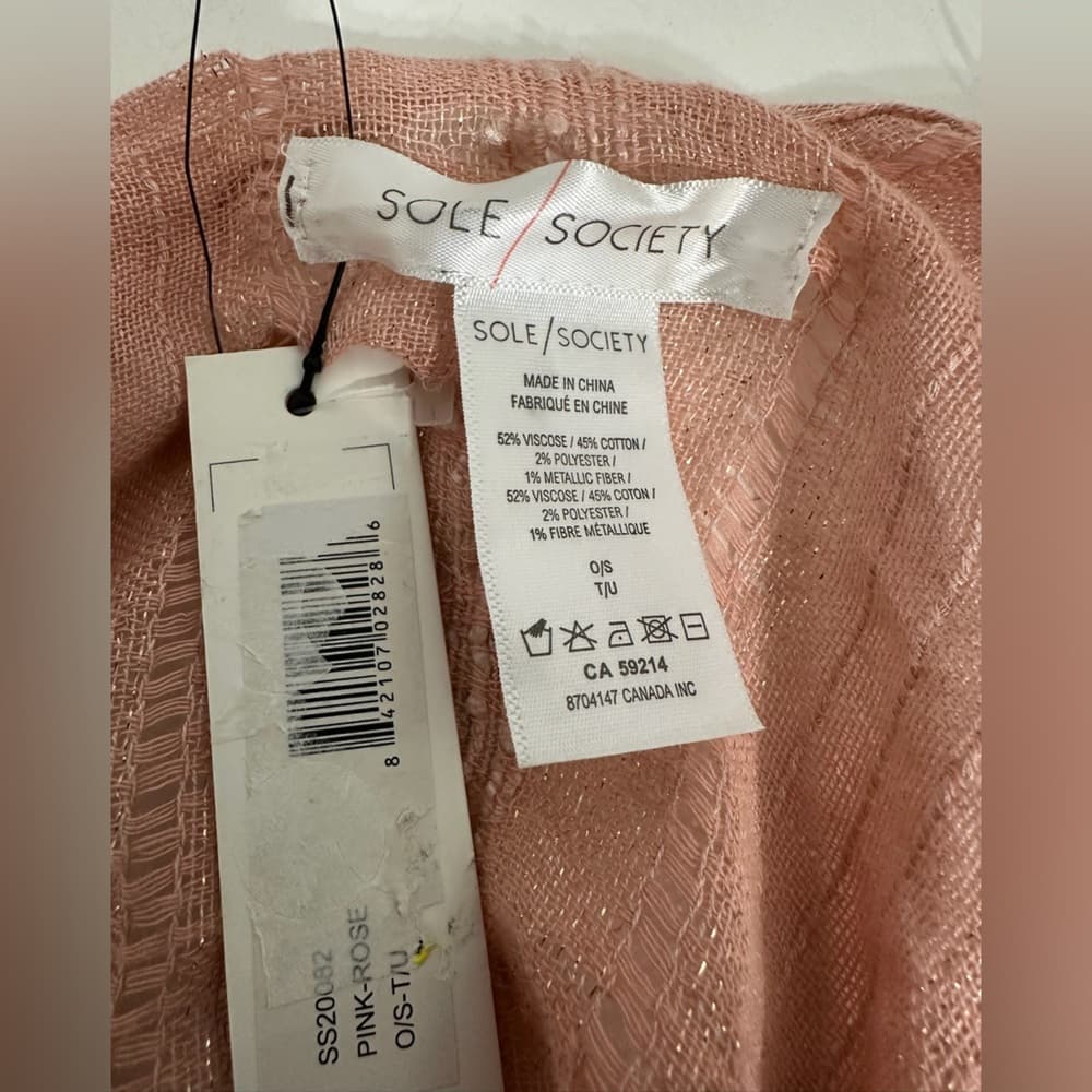 Sole Society Pink Rose Shimmer Open Front Draped Cardigan One Size SEE NOTES - Thumbnail 7