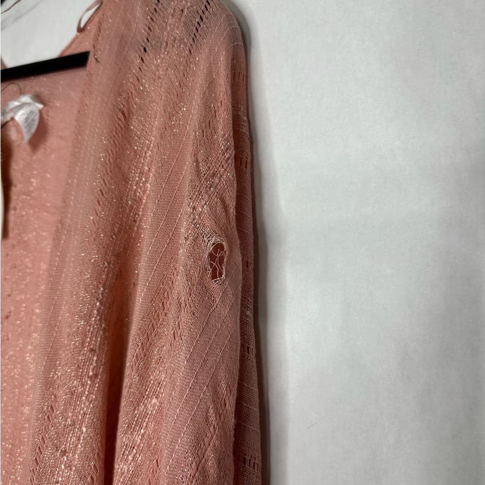 Sole Society Pink Rose Shimmer Open Front Draped Cardigan One Size SEE NOTES - Thumbnail 6