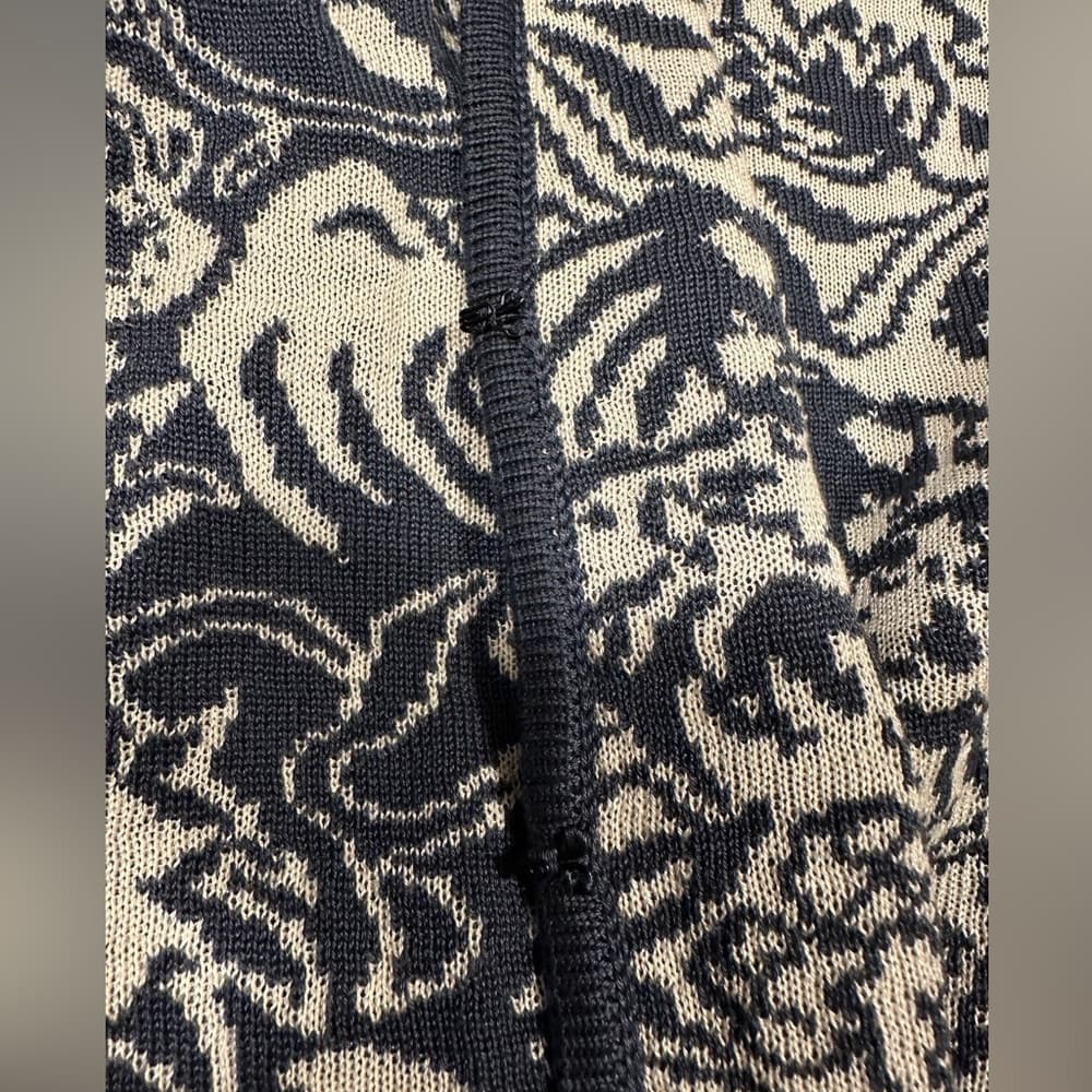 Peruvian Connection Pima Cotton Jacquard Cardigan Sweater Size Small - Thumbnail 8