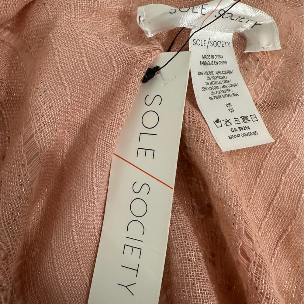 Sole Society Pink Rose Shimmer Open Front Draped Cardigan One Size SEE NOTES - Thumbnail 8