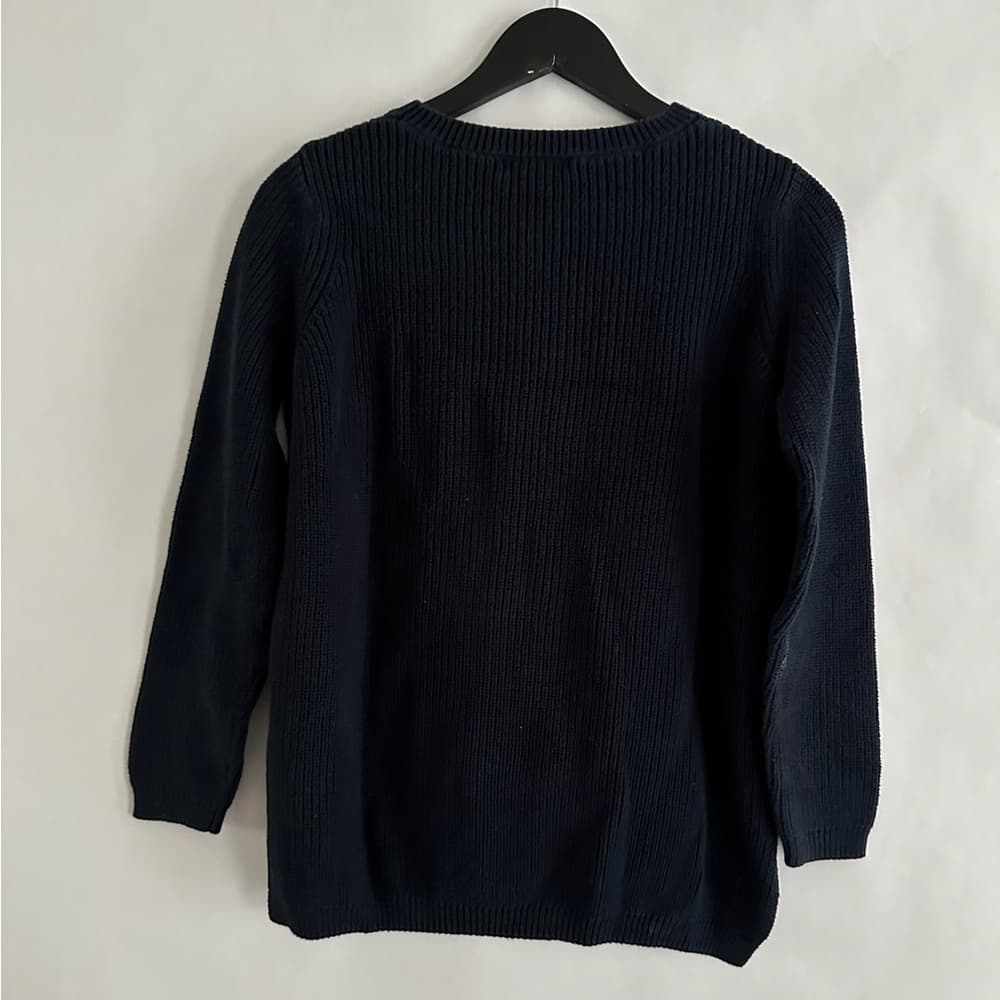 525 America Navy Blue Cotton Knit Sweater Size X-Small - Thumbnail 2