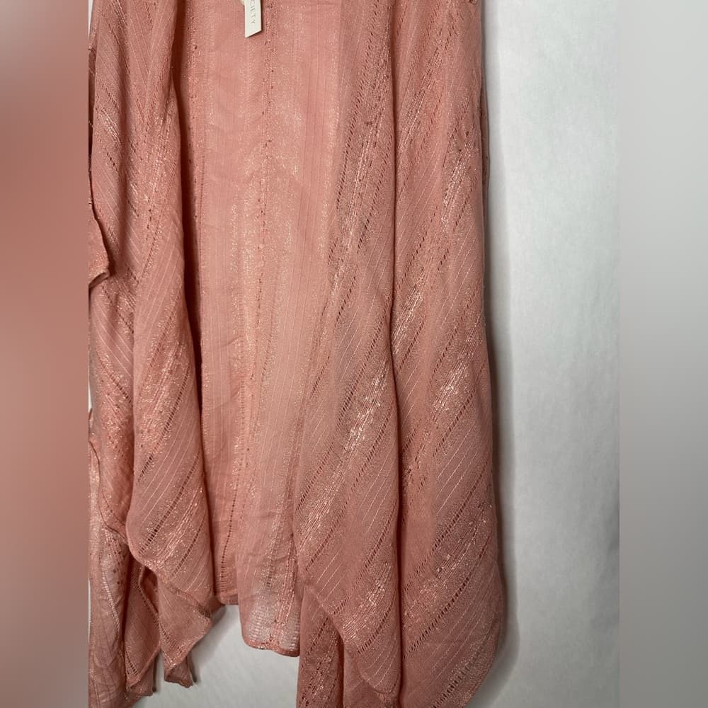 Sole Society Pink Rose Shimmer Open Front Draped Cardigan One Size SEE NOTES - Thumbnail 2