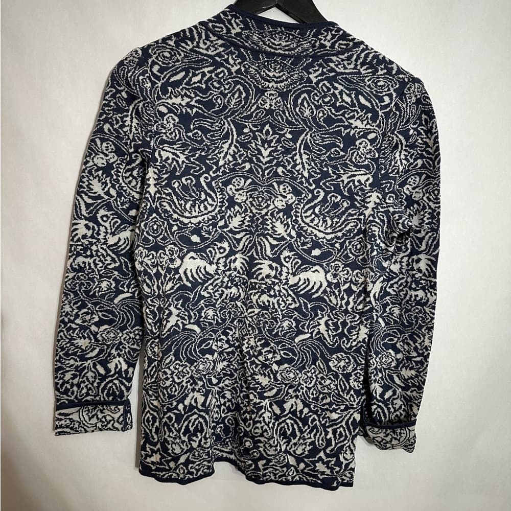 Peruvian Connection Pima Cotton Jacquard Cardigan Sweater Size Small - Thumbnail 5