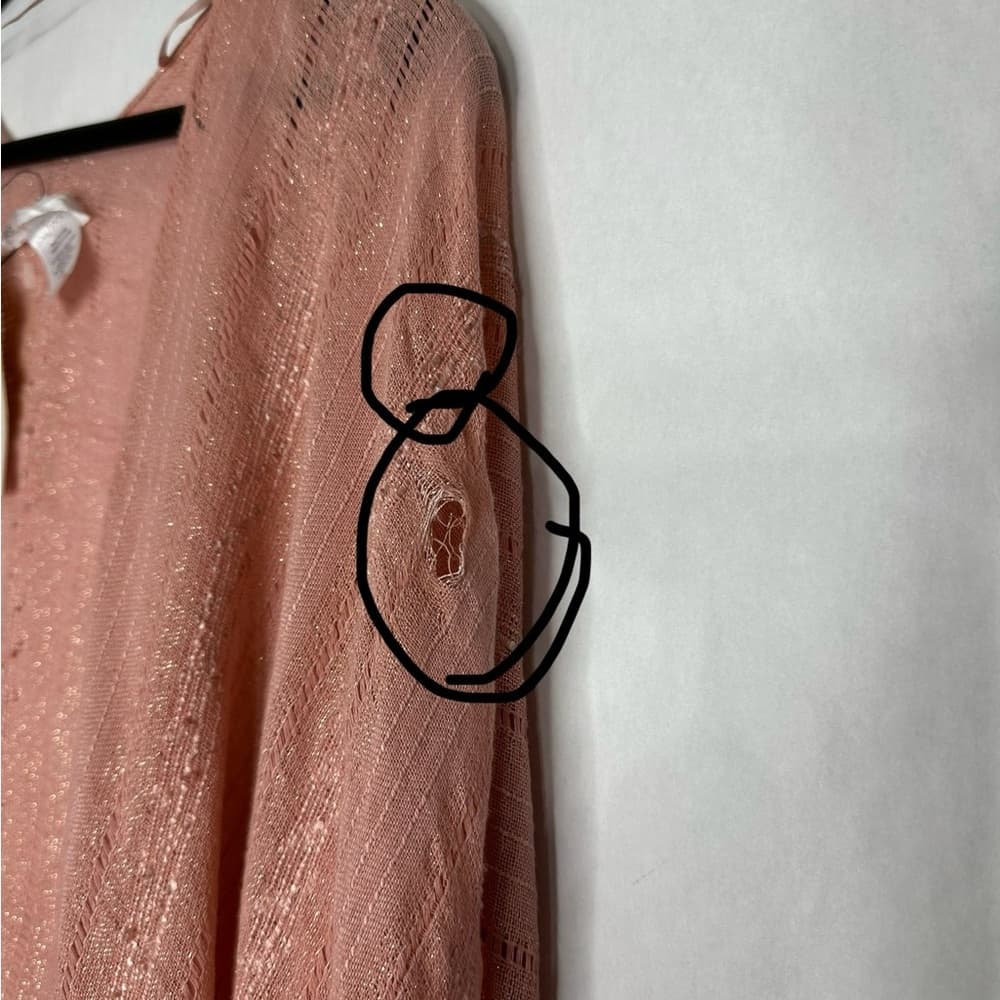 Sole Society Pink Rose Shimmer Open Front Draped Cardigan One Size SEE NOTES - Thumbnail 12
