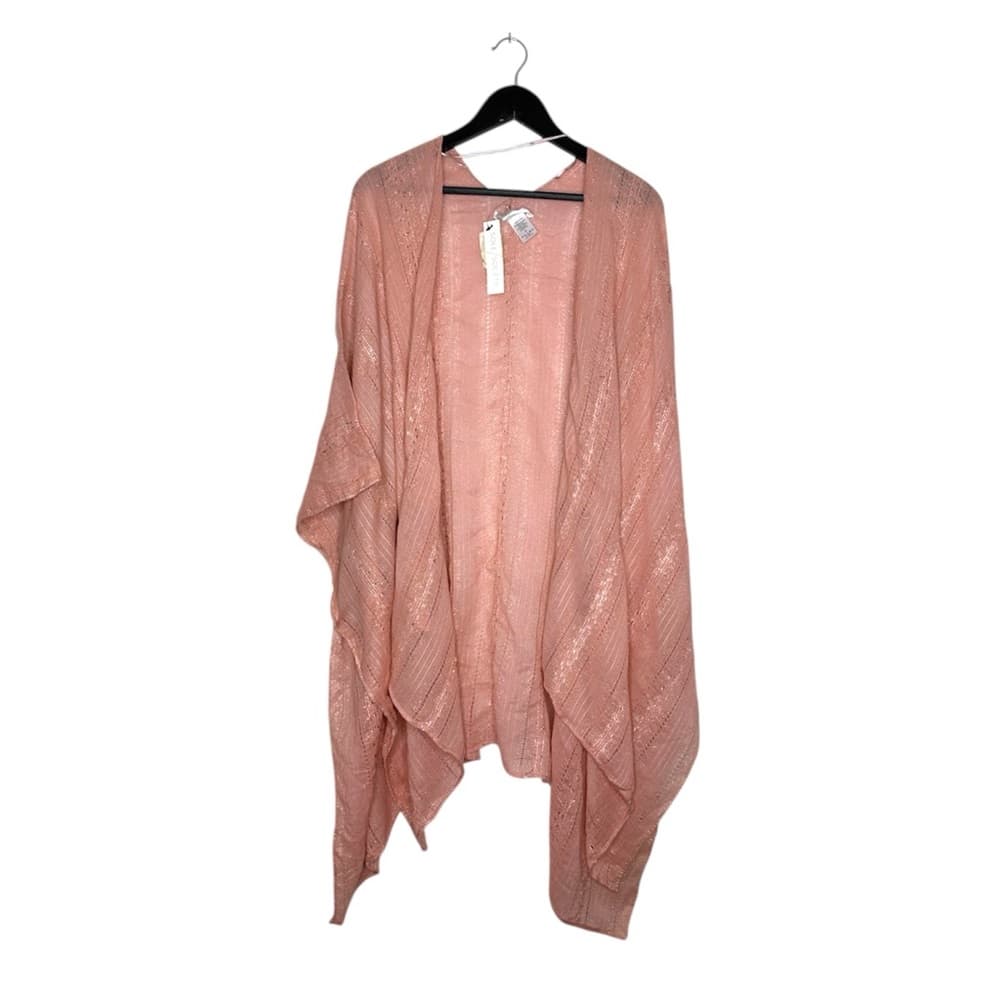 Sole Society Pink Rose Shimmer Open Front Draped Cardigan One Size SEE NOTES - Thumbnail 13