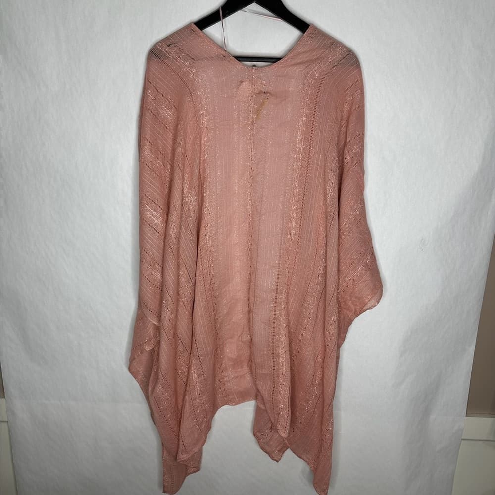 Sole Society Pink Rose Shimmer Open Front Draped Cardigan One Size SEE NOTES - Thumbnail 4