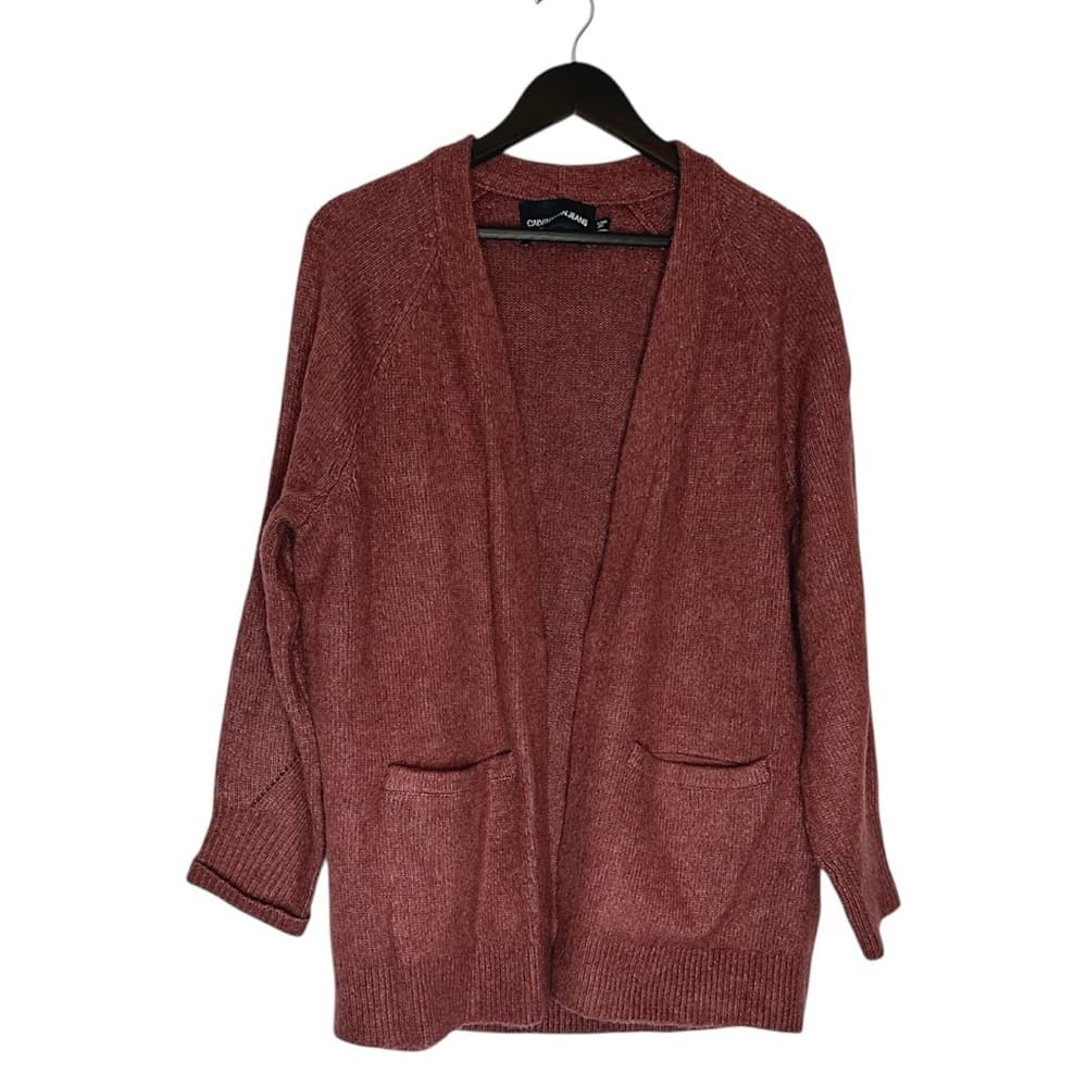 Calvin Klein Jeans Rust Color Open Front Pocket Cardigan XL Cozy Fall Sweater - Thumbnail 8