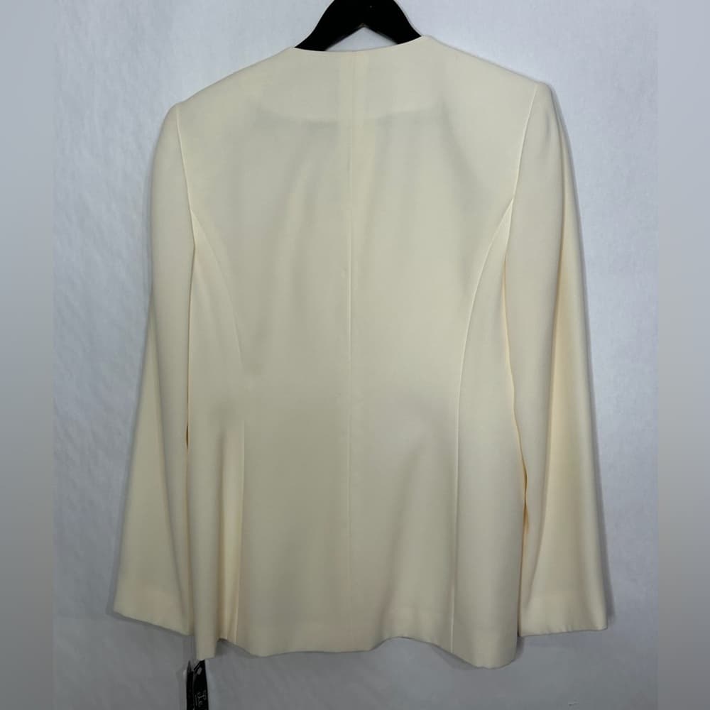 NWT Le Suit Vanilla Filigree Embroidered Blazer Skirt Suit Set Vintage Size 8 - Thumbnail 6