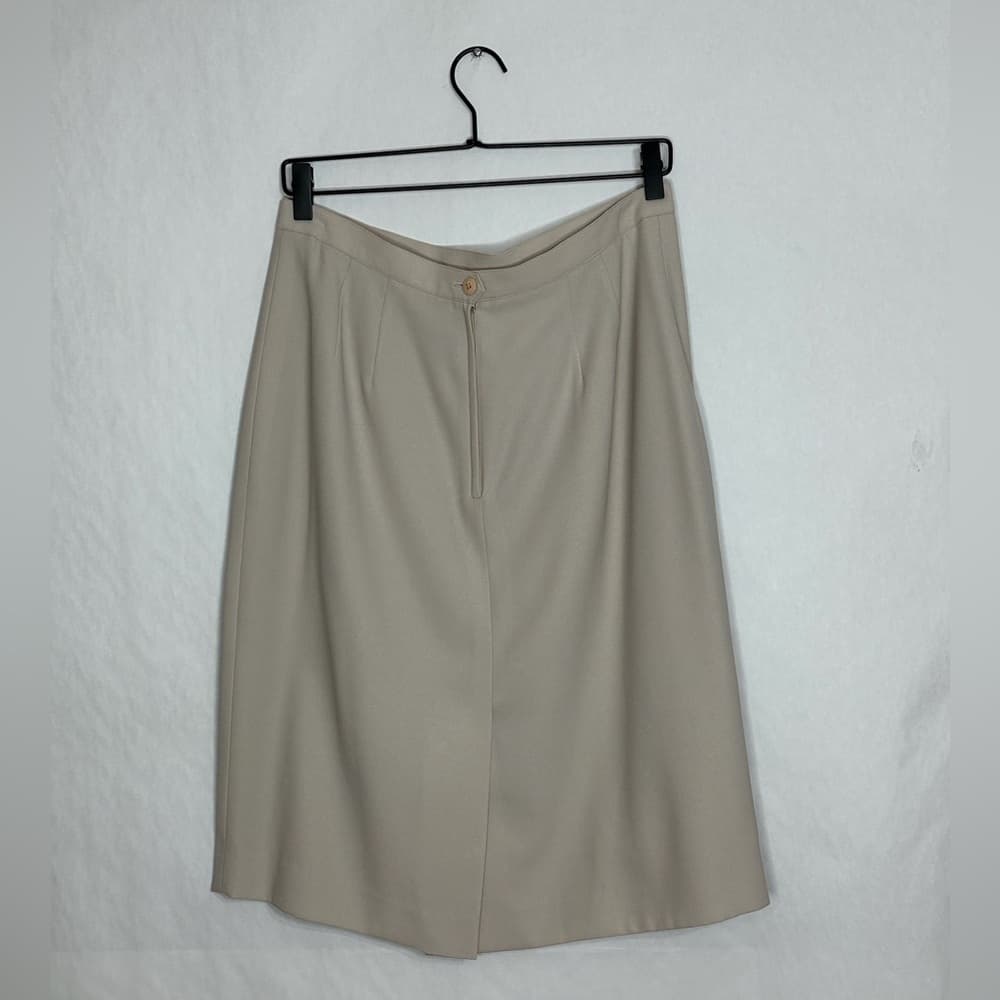 A.S.L. Studio Beige Blazer Skirt Suit Set Vintage Size 14 Formal Mother of Bride - Thumbnail 11