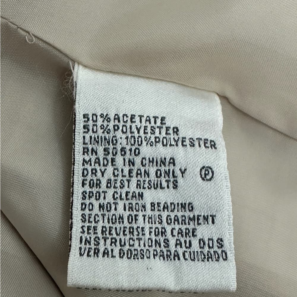 A.S.L. Studio Beige Blazer Skirt Suit Set Vintage Size 14 Formal Mother of Bride - Thumbnail 5
