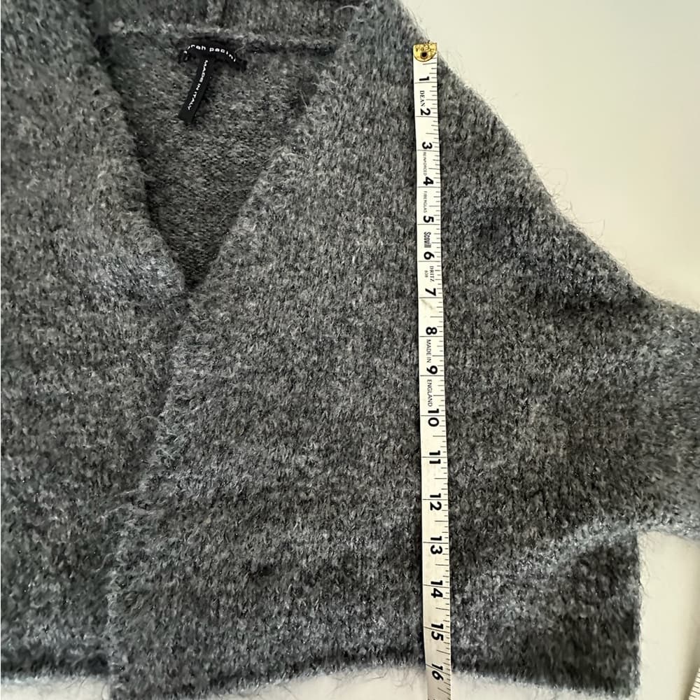 Sarah Pacini Italy Rare Mohair Blend Metallic Knit Cropped Cardigan One Size - Thumbnail 8